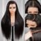 Perücke Echthaar13x4 Straight Pre Cut Lace Front Wigsfor Black Women 200% Density Brazilian Virgin Human Hair Upgraded Glueless Perücken Pre Plucked Bleached Knots with Baby Hair Natural Color 28 Zoll