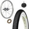 Hinterrad Felge 16 x 1,75 + Ritzel 16 Zähne + Reifen Weiß Schwarz Slick + Schlauch für Kinderfahrrad