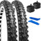 YunSCM 2Pcs Faltbar 20 Zoll Reifen 20X2.10 Mantel 54-406 Plus 2Pcs 20 Zoll Schlauch AV32mm Ventil kompatibel Mountainbikes, Rennräder, Citybikes 20X2.10 20X2.125 Fahrradreifen und Schlauch