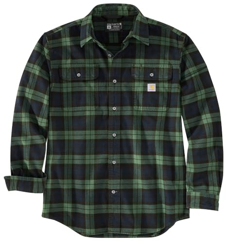 Carhartt Herren Langärmeliges Karomuster aus Schwerem Flanell mit Lockerer Passform Hemd
