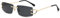 LIGOES Rechteck Sonnenbrille Metall Mode Sonnenbrille Rahmenlose UV400 Linse Sonnenschutz Brillen (gold with black)