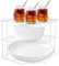 ASelected Corner Plate Rack, 3 Tier Plate Stacker for Cupboards, 23x23x20cm Metal Corner Plates Stand White Plates Racks for Cupboard, Kitchen