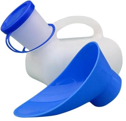 Urinoir Portable Pour Femmes Et Hommes, Urinoir Unisexe 1000 ML Bouteille D'urine Avec Couvercle Et Entonnoir Pour Camping, Voiture, Voyage, Circulation