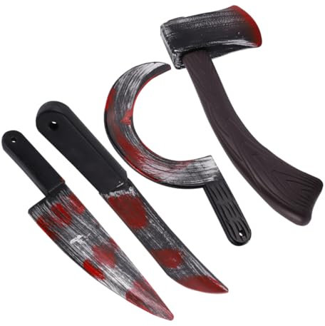 TENDYCOCO 4 Pièces Accessoires De Simulation d'halloween Kit De Farce d'horreur Costume De Hachette Accessoire De Faucille Jouet Diable Accessoire De Cosplay Accessoires De Costume