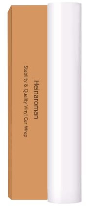 Heinaroman Film Vinyle de Covering Voiture,Technologie de décollement à l'air, Covering Blanc Brillant, Autocollant Adhésif Film de Protection 61 x 152cm pour Voiture Extérieure, Moto, Vélo