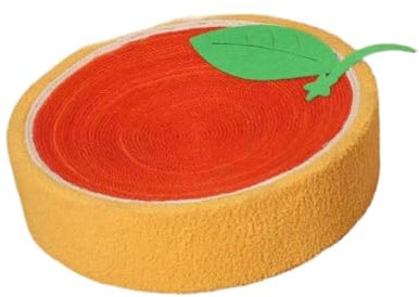 KESOTO Rascador Redondo de Sisal para Gatos, Rascador de Frutas, Cuenco Rascador para Gatos, Naranja