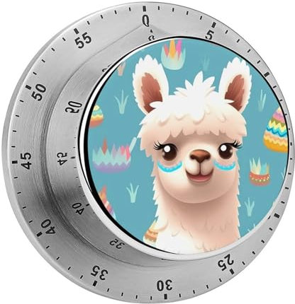 Edelstahl-Timer, Alpaka-Muster, bedruckt, Küchentimer zum Kochen, multifunktionaler Timer, Countdown-Timer, Stoppuhr für Zuhause, Backen, Kochen
