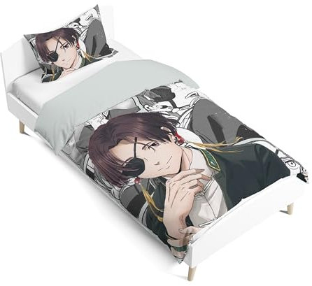 Zhongkaihua Windbreaker-Bettwäsche-Set, Haruka-Thema, dekoratives Bettwäsche-Set und Kissenbezüge, Einzelbett, Baumwollbezug-Set für Schlafzimmer, Schlafsaal, 135 x 200 cm