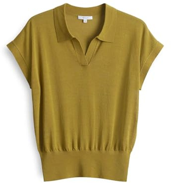 OPUS Damen Pullover | Feinstrickpullover POSARA Regular mit Polokragen Tropical Moss, 42