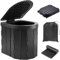 WC Portatile da Campeggio, 28x33x30 cm, capacità 250 kg, Leggero 1,4 kg, con Sacca da Trasporto, Nero