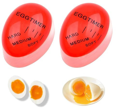 Minuteur Oeuf,Minuterie D'oeufs Cuisine,Resin Douming des œufs, réutilisable pour la Cuisson des œufs Moyens ou Doux pour Les Cadeaux et Utilisation à la Maison, 2 Paquets