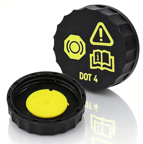 Auto Bremsflüssigkeit Anti-Spill Cap Auto Bremsflüssigkeit Flaschendeckel Kompatibel mit Ford Focus MK2 MK3 Galaxy MK3 Mondeo Cmax Smax Auto Bremsflüssigkeitsbehälter Abdeckung (Gelb)