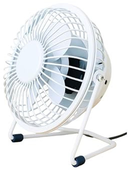 AKEDE 4 Inch Usb Fan - Portable Small Desk Fan - Single Speed - White Compact Personal Cooling For Office Travel Home