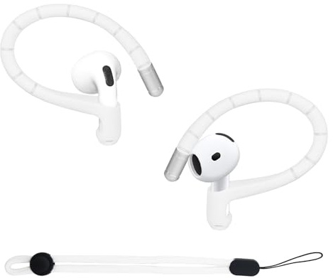 Umvowuxa Gancho antipérdida para AirPods 4/AirPods Pro 2/AirPods Pro/AirPods 3, accesorios deportivos antideslizantes para los oídos, para accesorios AirPods (blanco)