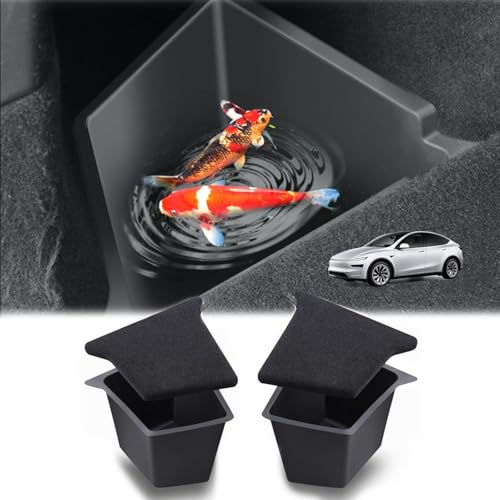 GAFAT New Tesla Model Y Juniper & Standard 2025 2026 2027 Boot Organizer, TPE Waterproof Storage Box for Trunk Side, with Flocking Lid, Tesla Y Premium Performence Accessoires (2 PCS)