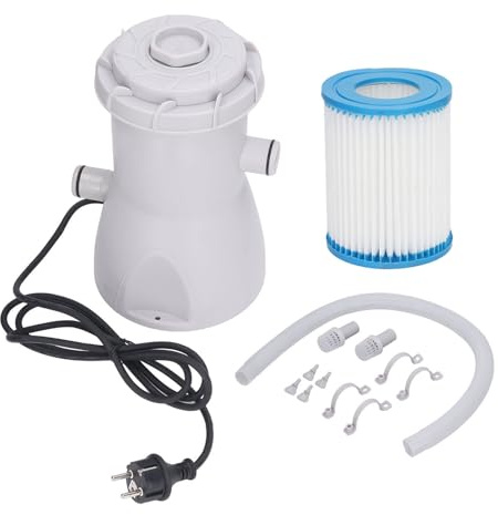 ZenithAur Bomba de Filtro de Piscina con diseño de configuración rápida para Piscinas inflables y de Marco, Mantiene el Agua Limpia, Bomba de Filtro de Cartucho de Piscina de