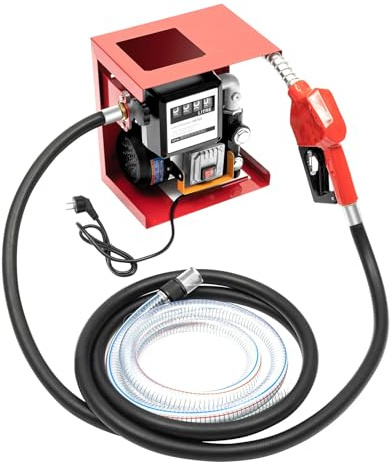 220 V 550 W Bomba diesel, Bomba de combustible diésel autocebante, móvil gasolinera 60L/min, bomba de combustible profesional con pistola automática, manguera de 4 m, para coches, camiones cisterna