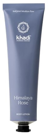 khadi Himalaya Rose Bodylotion, ätherische Feuchtigkeitspflege Rose, 150 ml | Mit Rose, Bergamotte & Mandarine: zieht schnell ein, pflegt, regeneriert & gleicht aus, 100% zertifizierte Naturkosmetik