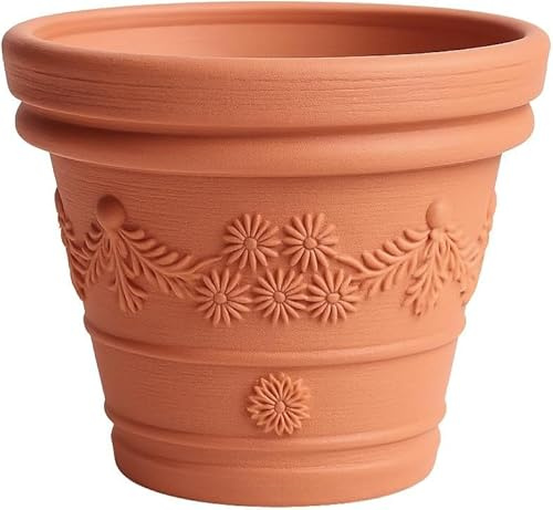 BirnePower Blumentopf Massiv Ø 57cm (52L) – Pflanzkübel Kunststoff Terrakotta Optik, Blumenkübel Wetterfest & Frostsicher für Garten, Balkon & Innen (Vintage Design)