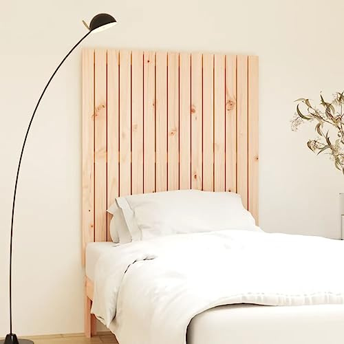 Owoxanthellate Wall Headboard 95.5 x 3 x 110 cm Solid Pine Wooden Panel Classic Rustic Brown Backrest for Bedroom Reading TV Lounge