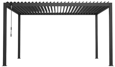X-Metal Pergola Bioclimatique Autoportante en Aluminium Anthracite 395,8x296,6x230 cm