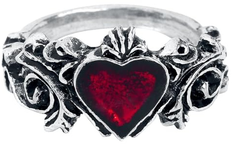 Alchemy Gothic Betrothal Frauen Ring silberfarben S Hartzinn Geschenke, Gothic