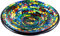 GURU SHOP Runde Mosaikschale, Untersetzer, Dekoschale, Handgearbeitete Keramik & Glas Obst Schale - Design 22, Mehrfarbig, Größe: Klein (Ø 20 Cm), Schalen