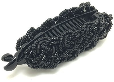 Meilliwish Nobile Bellissimo Signora Clip di capelli di banana Supporto Ponytail(H36)(Nero)