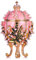 Fabergé-Stil Ei/Schmuckkästchen Maiglöckchen mit Kaiserkrone 8,5 cm rosa