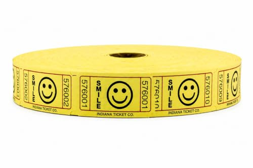 Yellow Smile Ticket Roll by Indiana Ticket Co