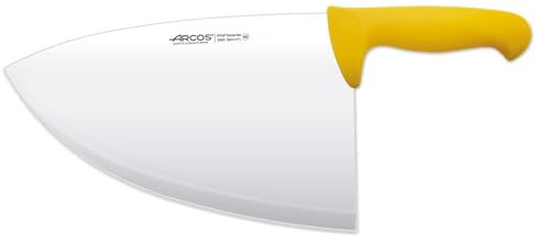 Arcos Cuchillo Carnicero Cleaver - Cuchillo Carnicero - Hoja Acero Inoxidable 11 - Mango Polipropileno - Plateado -istema Identificación Color - Resistente y Higiénico - Serie 2900 - Color Amarillo