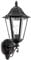 EGLO Außen-Wandlampe Navedo, 1 flammige Außenleuchte, Wandleuchte aus Aluguss in Schwarz mit Silber-patina und Glas in transparent, E27 Fassung, IP44