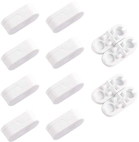 AKORD Replacement Vertical Roman Roller Blind Ball Chain cord Connector Clips, Plastic, White