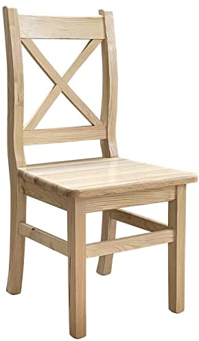k koma Stuhl KREUZSTUHL Kiefer Holz LANDHAUSSTIL - NEU restaurantstuhl MASSIVHOLZ (Unbehandelt)