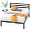 Zinus Mia Plattformrost aus Metall, 36 cm Modern mit Kopfteil | Lattenrost aus Holz | einfach zu montieren | Stauraum unter dem Bett | 160 x 200 cm | Schwarz