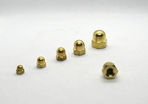 Dome Nuts Brass M8, 8mm Inner Diameter x 14.9mm Height DIN1587 Pack of 5 (M8, 8mm inner diameter)