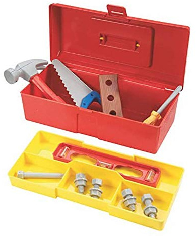 DIS Bob der Baumeister Werkzeugkoffer zum Mitnehmen – inklusive Werkzeugkasten, Hammer, Säge, anderen Handwerkzeugen und diverses Zubehör.