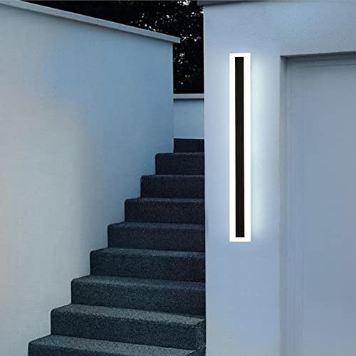 ZTWLEED Aplica Wandleuchte, für den Außenbereich, LED, 8 W, 40 cm, rechteckig, Kaltweiß 6000 K, wasserdicht IP65, Außenleuchte, Schwarz, AC 110 – 265 V