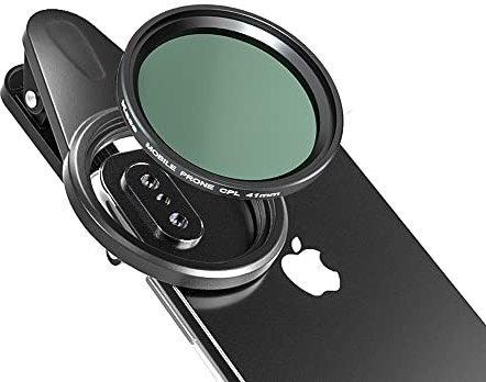 Kase 41 mm magnetischer Polarisationsfilter für iPhone, Handy-Kameraobjektiv, kreisförmiger Polarisationsfilter mit Clip für iPhone 14, 13, 12, 11, 8, 7, XR X, XS, Samsung Xiaomi OnePlus