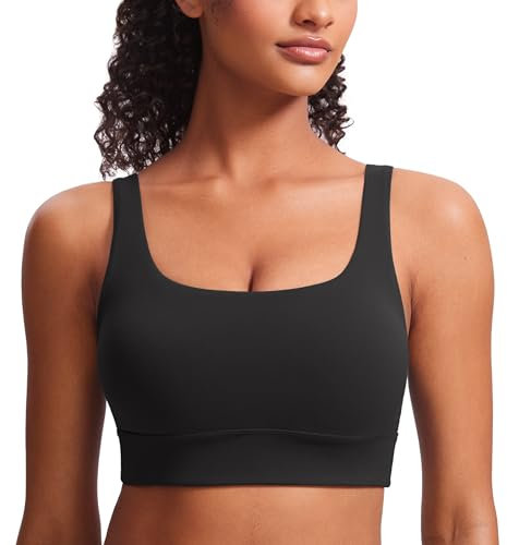 CRZ YOGA Damen Butterluxe Sport BH U Back Ohne Buegel Große Brüste Fitness Yoga BH Top Schwarz XS