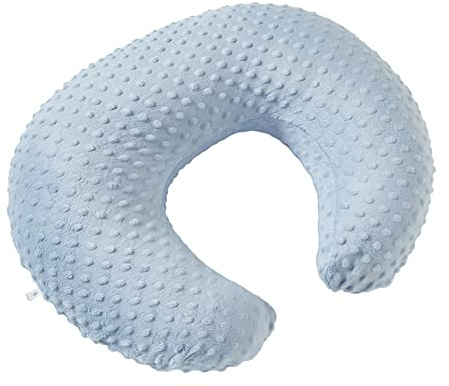 Aullar Pillowcase for Nursing Pillow and Positioner for Breastfeeding and Bottle Feeding, Propping Baby, Tummy Time, Baby Sitting Support, Awake-Time Support, Pillow Cover Only (Blue)