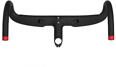 Rwlre Integrierter Lenker, 2022 Neue Schwarze Vollcarbon-integrierte Rennrad-Lenker Fahrradlenker Gebogene Lenker mit Vorbau 400/420/440 mm (Color : Black, Size : 400x80mm)