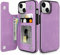 Coolden Compatible with iPhone 14 Case Wallet Case with Card Holder Slot Shockproof Case Flip Folio PU Leather Magnetic Closure Protective Case Cover Compatible with iPhone 14 Phone Case (Purple)