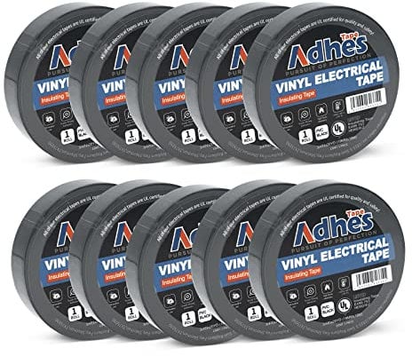 Isolierband 10er Pack, 19 mm x 20 m, VDE Geprüfte Sicherheit, hitzebeständig, Zum Isolieren, Reparieren und Bündeln,PVC,self Adhesive isolation tape, Schwarz