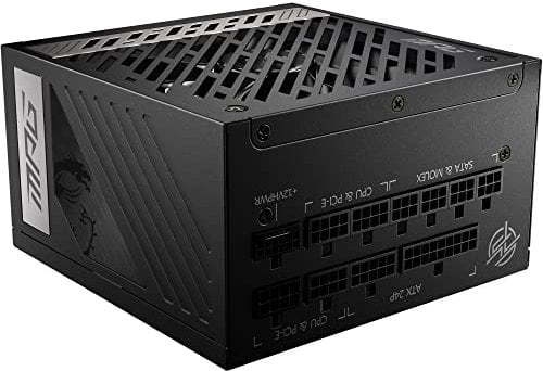 MSI MPG A1000G PCIE5 Power Supply Unit, UK Plug - 1000W, 80 Plus Gold Certified, Fully Modular ATX 3.0, PCIe 5.0 GPU Support, Japanese 105°C Capacitors, 0% RPM Mode, Flat Cables - 10 Year Warranty