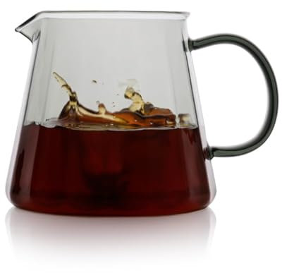 watchget Jarra de café de vidrio de 500 ml, para servir café, resistente al calor, de vidrio de borosilicato, 17 onzas, color verde transparente