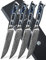 SANMUZUO Ensemble de couteaux à steak de 4 pièces, couteau à steak de cuisine ultra-tranchant non dentelé de 5 pouces - Acier de Damas et manche en résine - Série Xuan(Noir étoilé)