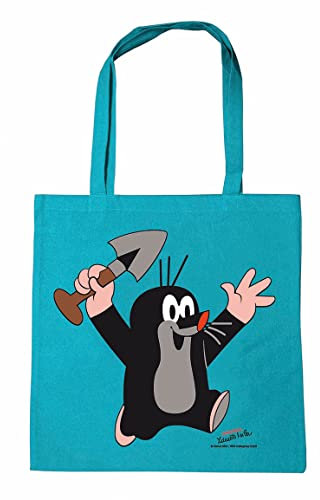 Logoshirt® Der kleine Maulwurf I Juhu I Baumwolltasche I türkis I Lizenziertes Originaldesign