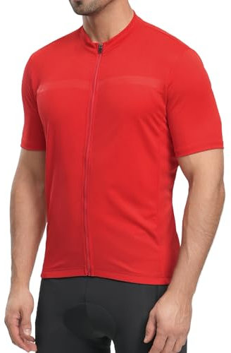 ARSUXEO Herren Radtrikot Kurzarm Slim Fit Bike Fahrrad Biking Shirt für Road Gravel Mountainbike 6036 rot XXL
