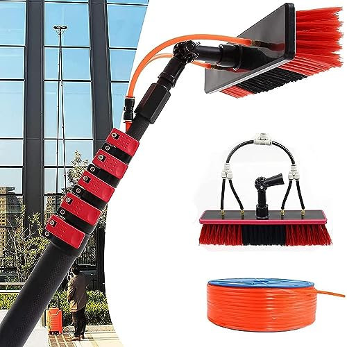 Glasreinigungsbürste, wassergespeistes Teleskopstangen-Set für Privathaushalte, drehbare Solarpanel-Bürste für Solar-Photovoltaik-Panel, Fensterwaschen von PKW und LKW ( Color : 30cm , Size : 5.4m(18f